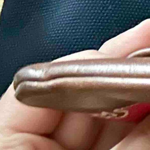 LL Bean Signature Clutch Purse Wallet Striped Deer Print Canvas Leather - Picture 6 of 16